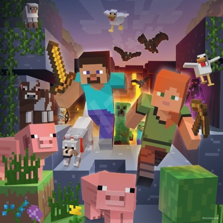 Puzzle Minecraft, 3X49 Piese Ravensburger - 1